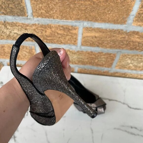 Jean Michel Cazabat Copper Sparkle Slingback Heels size 9.5 - Picture 10 of 11